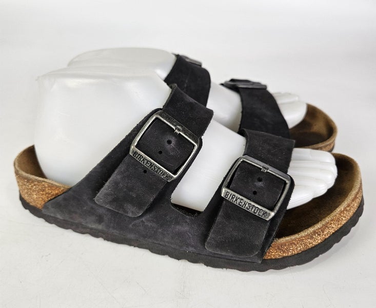 Birkenstock Arizona Black Leather Double Strap Sandals Shoes Women's Size 39 / 8