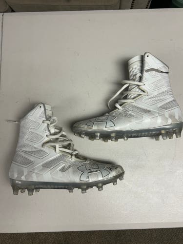White Men's Size M 7.0 (W 8.0)  Under Armour High Top Highlight (Used)