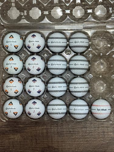 17 TaylorMade TP5 / TP5x Golf Balls with Stripe and Pix Designs