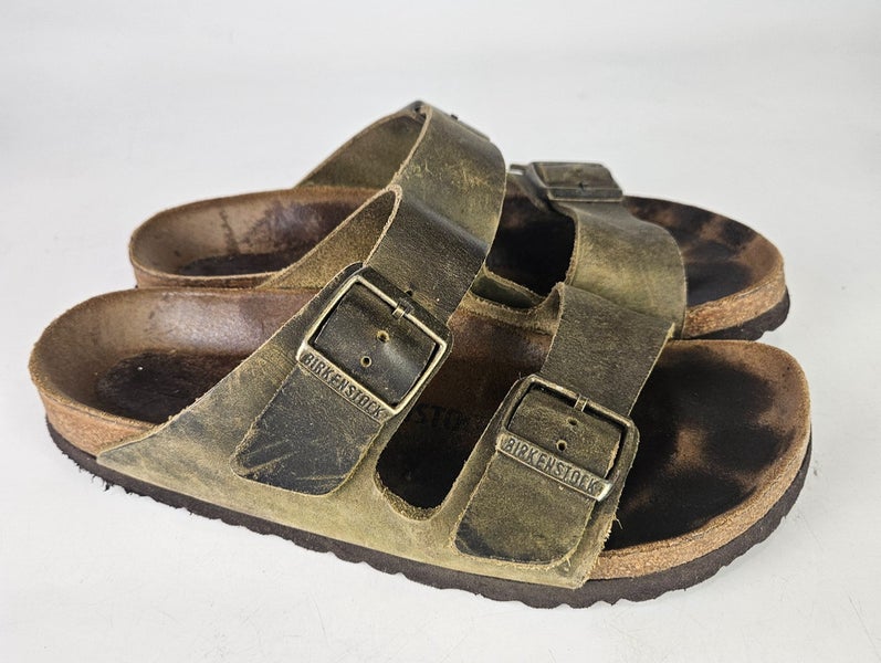 Birkenstock Arizona Brown Leather Soft Footbed Sandals Shoe Women's Size: 39 / 8