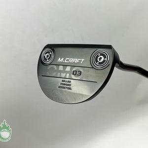 Used RH Mizuno M Craft OMOI 03 Black Ion Forged 35" Putter Steel Golf Club
