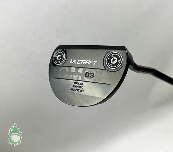 Used RH Mizuno M Craft OMOI 03 Black Ion Forged 35" Putter Steel Golf Club