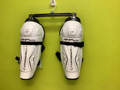 Used WinnWell AMP 500 Intermediate Shin Guards White 12" 11686-S000044634