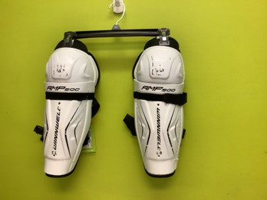 Used WinnWell AMP 500 Intermediate Shin Guards White 12" 11686-S000044634