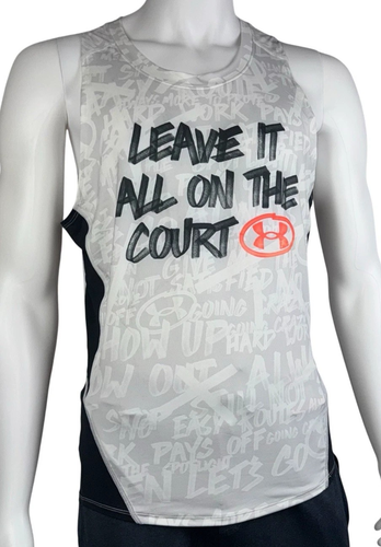 Under Armour Compression Tank Mens XL White HeatGear Leave it All On The Court