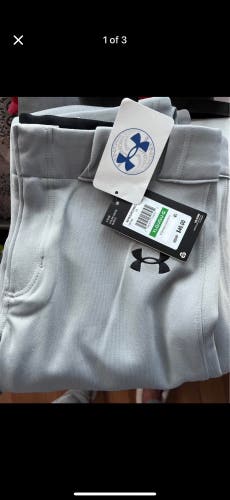 Gray Youth Large Under Armour Game Pants (New)