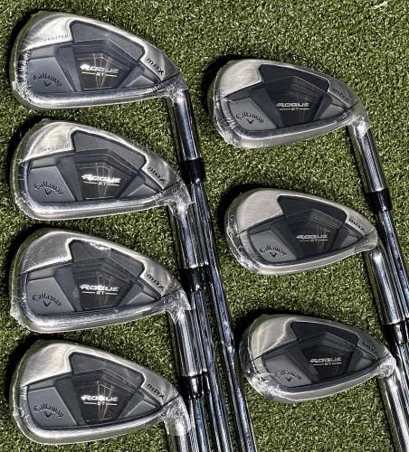 Callaway Rogue ST Max Iron Set 5-PW, AW Steel Elevate MPH 95 Stiff Flex RH NEW!