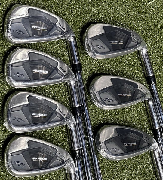 Callaway Rogue ST Max Iron Set 5-PW, AW Steel Elevate MPH 95 Stiff Flex RH NEW!