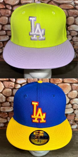 Los Angeles Dodgers New Era 59fifty Hats 7 1/8 LOT