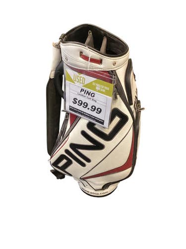 Used Ping LEATHER CART BAG Mens Cart Bag White 11884-S000049274