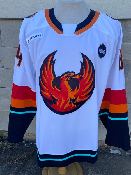 CCM Pro Stock Coachella Valley Firebirds White Game Jersey HAMMELL 7382