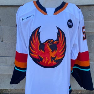 CCM Pro Stock Coachella Valley Firebirds White Game Jersey FIBIGR 7382