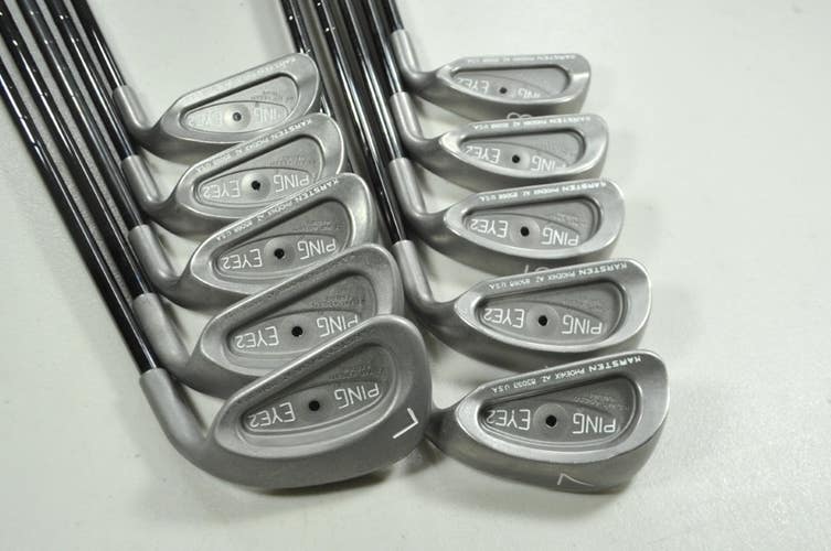 Ping Eye 2 Plus-No-Plus 3-W,SW,LW Iron Set Stiff Flex RH KBS Tour Steel # 196968