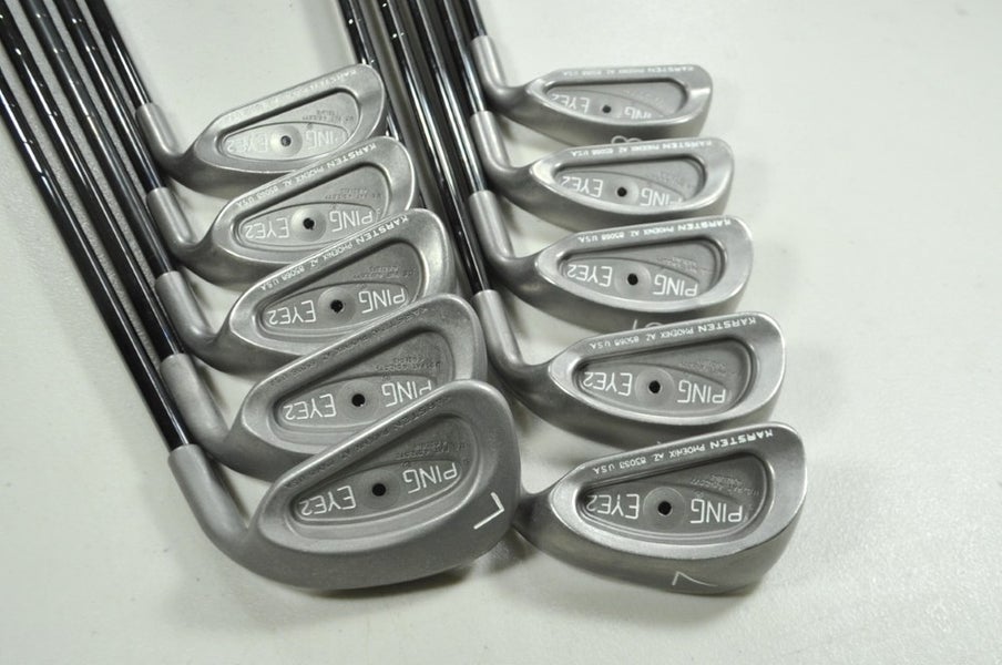 Ping Eye 2 Plus-No-Plus 3-W,SW,LW Iron Set Stiff Flex RH KBS Tour Steel # 196968