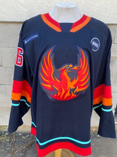 CCM Pro Stock Coachella Valley Firebirds Blue Game Jersey CASWELL 7382