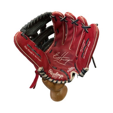 Used Rawlings BRYCE HARPER MODEL BB/SB Glove RH Throw Red 11 1/2" 11859-S000023679