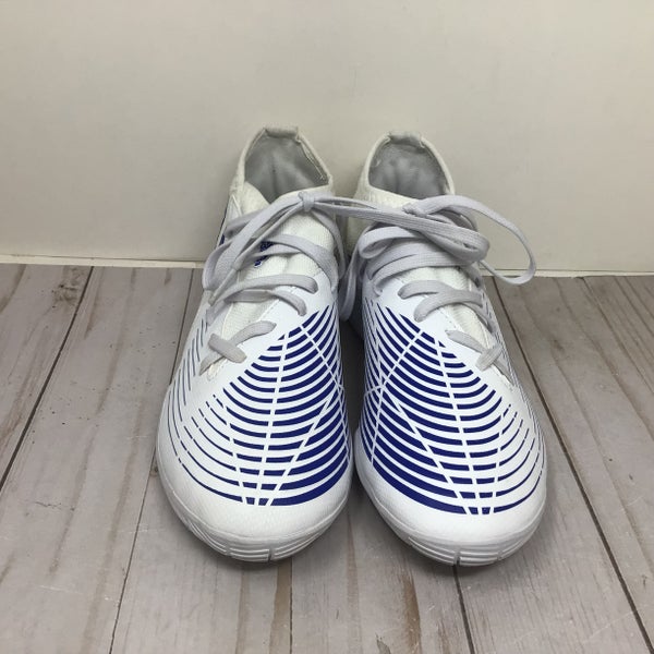 Adidas Predator Edge 3 Youth Indoor Soccer Shoes Size 4.5 White Blue(Used)