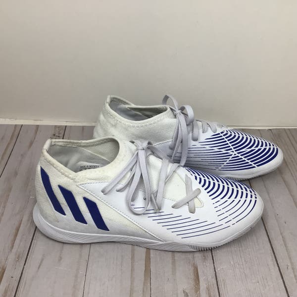 Adidas Predator Edge 3 Youth Indoor Soccer Shoes Size 4.5 White Blue(Used)  | SidelineSwap | Buy and Sell on SidelineSwap