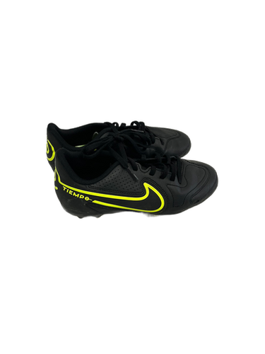 Used Nike TIEMPO Soccer Cleats Black And Optic Yellow Junior 03 11692-S000139045