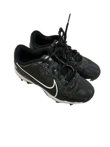 Used Nike ALPHA HUARACHE BB/SB Cleats Black Junior 02.5 11692-S000139054