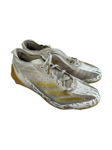 Used Adidas ADIZERO Adult FB Cleats White And Gold Senior 8 11692-S000139057