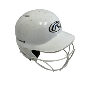 Used Rawlings MLTBH-R1 Batting Helmet w/Mask White One Size 11692-S000139077