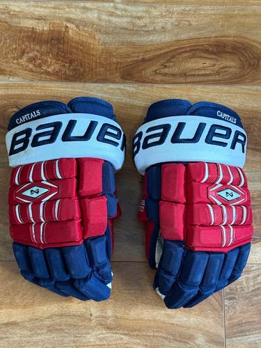 MIKE RICHARDS Game Worn Washington Captials Gloves Photomatch LOA MeiGray Group