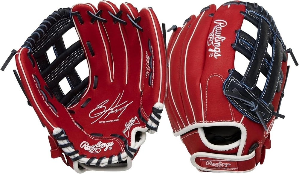 Rawlings Bryce Harper SC115BH Model Sure Catch 11.5 inch H Web Glove Ages 8-10