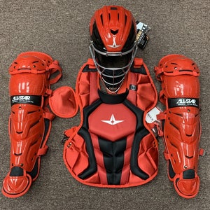 All Star System 7 Axis Youth 10-12 Catchers Gear Set - Red Black