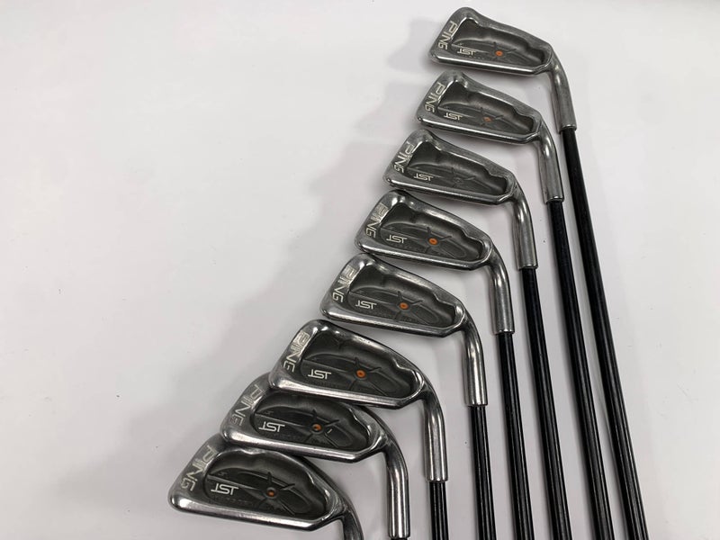 Ping ISI Iron Set 4-PW+SW Orange Dot 2* Flat 350 Series Senior Graphite Mens RH