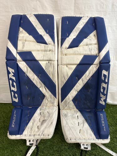 White 31" Intermediate CCM Extreme Flex 5.9 Goalie Leg Pads (Used)