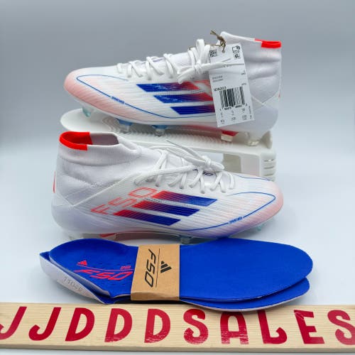 Adidas F50 Elite Mid FG Womens Soccer Cleats Size 6.5 White Blue Red ID9203 New