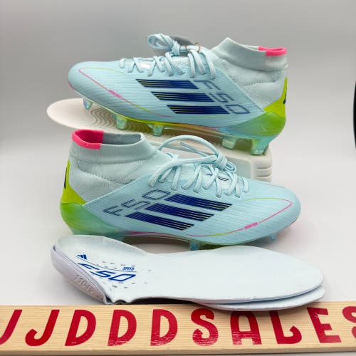 Adidas F50 Elite Mid FG Soccer Cleats Almost Blue IH0115 Stellar Icon Pack Women’s Sz 5.5 New