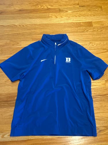 Duke Lacrosse Quarter Zip  Warmup Shirt - with retractable hood