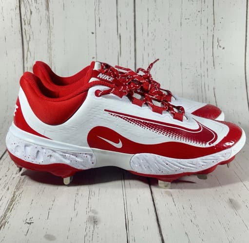 Nike Alpha Huarache Elite 4 Low Metal Baseball Cleats Red Men's 10 FD2745-109