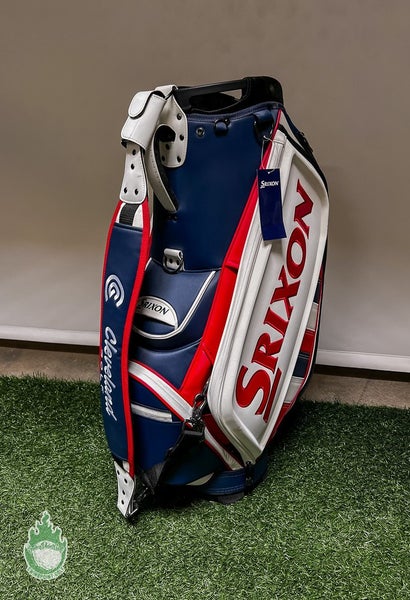 New Srixon Golf SRX Tour Staff Bag Navy/Red w/ Strap And Rainhood