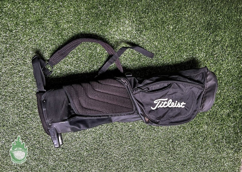 Used Titleist Black 3-way Carry Sunday Golf Bag With Strap 3 Pockets
