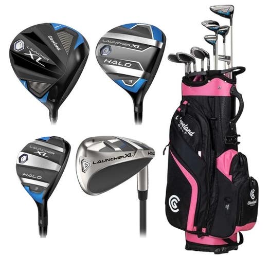 Cleveland Launcher XL Halo Womens 10-Piece Complete Package Set Black/Pink NEW!