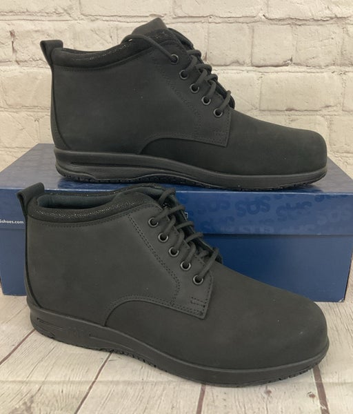 SAS Shoes 3540-702 Women's Leather Chukka Boots Black Moondust US 8 M