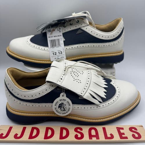 Adidas Malbon Golf MC87 Spikeless Off White Navy IF8648 NEW Men’s Sz 12 NWT