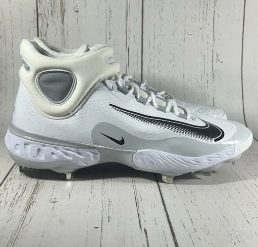 Nike Alpha Huarache Elite 4 Mid Baseball Cleats White Mens 15 FD2744-100
