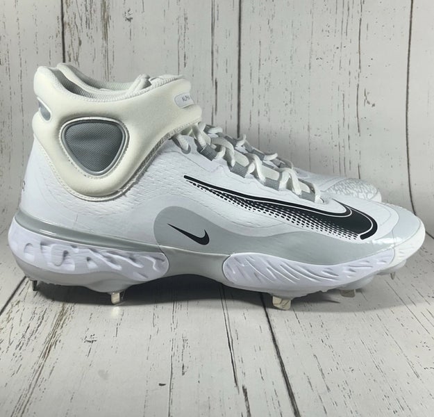 Nike Alpha Huarache Elite 4 Mid Baseball Cleats White Mens 15 FD2744-100