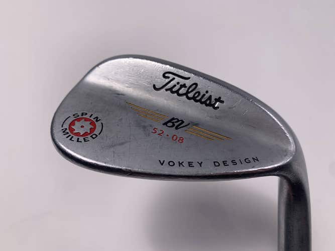 Titleist Vokey Spin Milled Chrome 2009 Gap Wedge GW 52* 8 Wedge Steel Mens RH