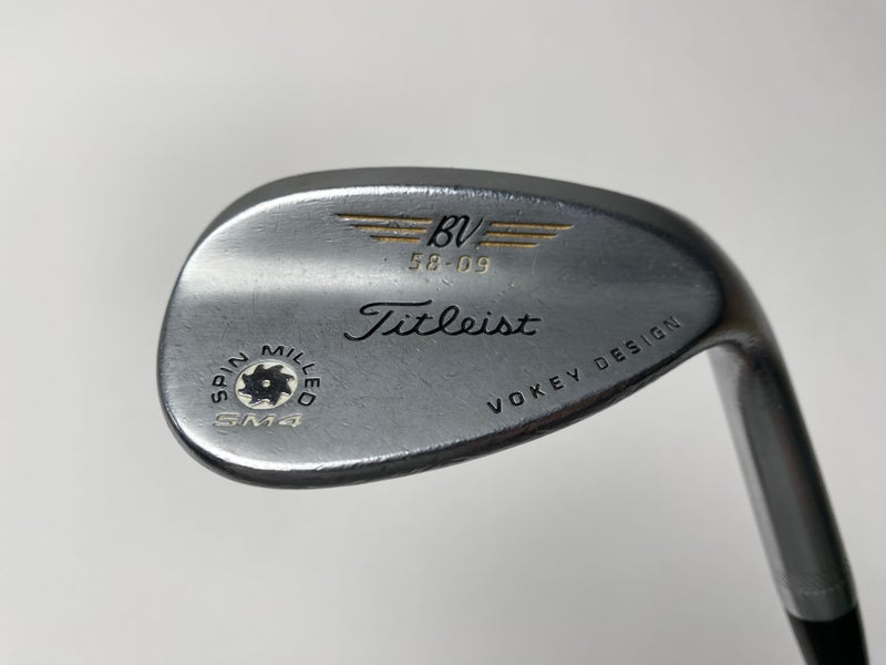 Titleist Vokey Spin Milled SM4 Chrome Lob Wedge LW 58* 9 Bounce Wedge Steel RH