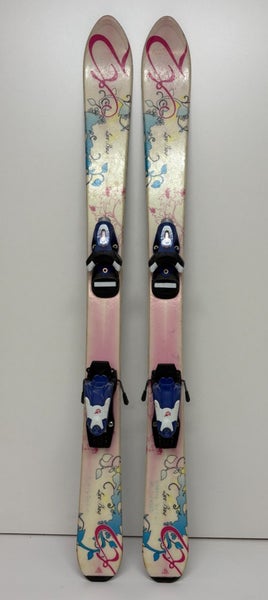 K2 Luv Bug 112cm Girls All-Mountain Skis LOOK Team 4 Bindings Fast Shipping