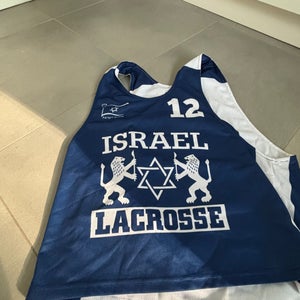 Israel Lacrosse Blue/White Large Men's Reversible Jersey (Used) #12
