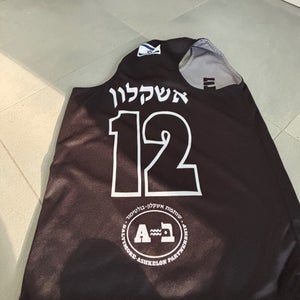 Ashkelon (Israel Lacrosse League Team) Black/Silver Large Men's Jersey (Used) - #12