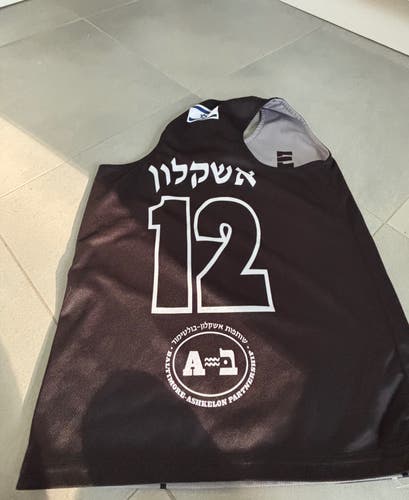 Ashkelon (Israel Lacrosse League Team) Black/Silver Large Men's Jersey (Used) - #12