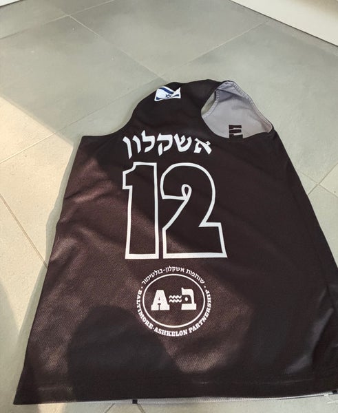 Ashkelon (Israel Lacrosse League Team) Black/Silver Large Men's Jersey (Used) - #12