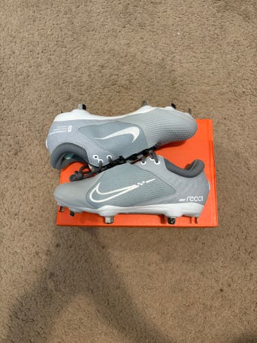 Gray Women's Size M 7.5 (W 8.5) Nike Low Top Hyperdiamond 4 Elite Metal (New)
